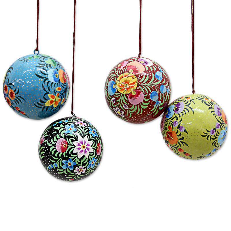 The Holiday Aisle® 4 Piece Hand Painted Ball Ornament Set & Reviews